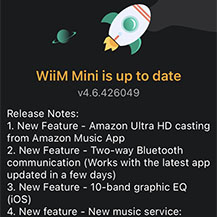 Folyamatosan �rkeznek a friss�t�sek a WiiM Minire